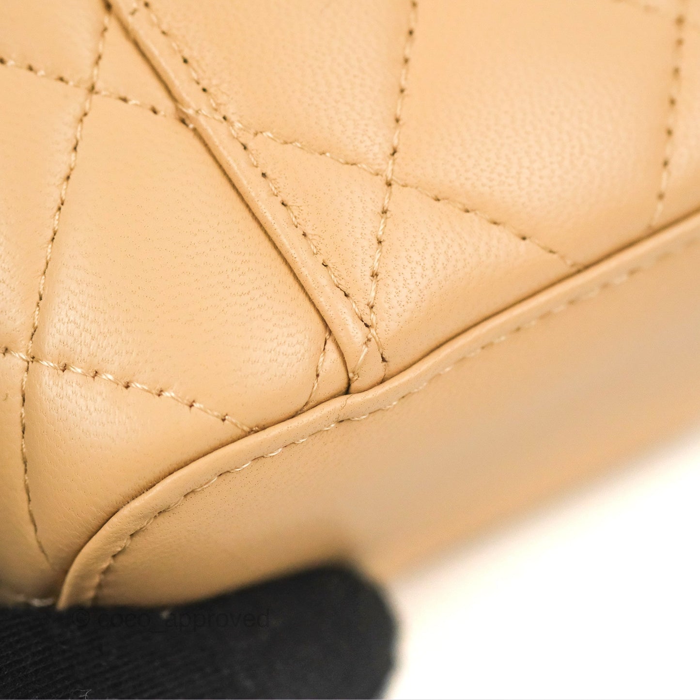 Chanel Mini Pearl Crush Vanity With Chain Beige Lambskin Aged Gold Hardware