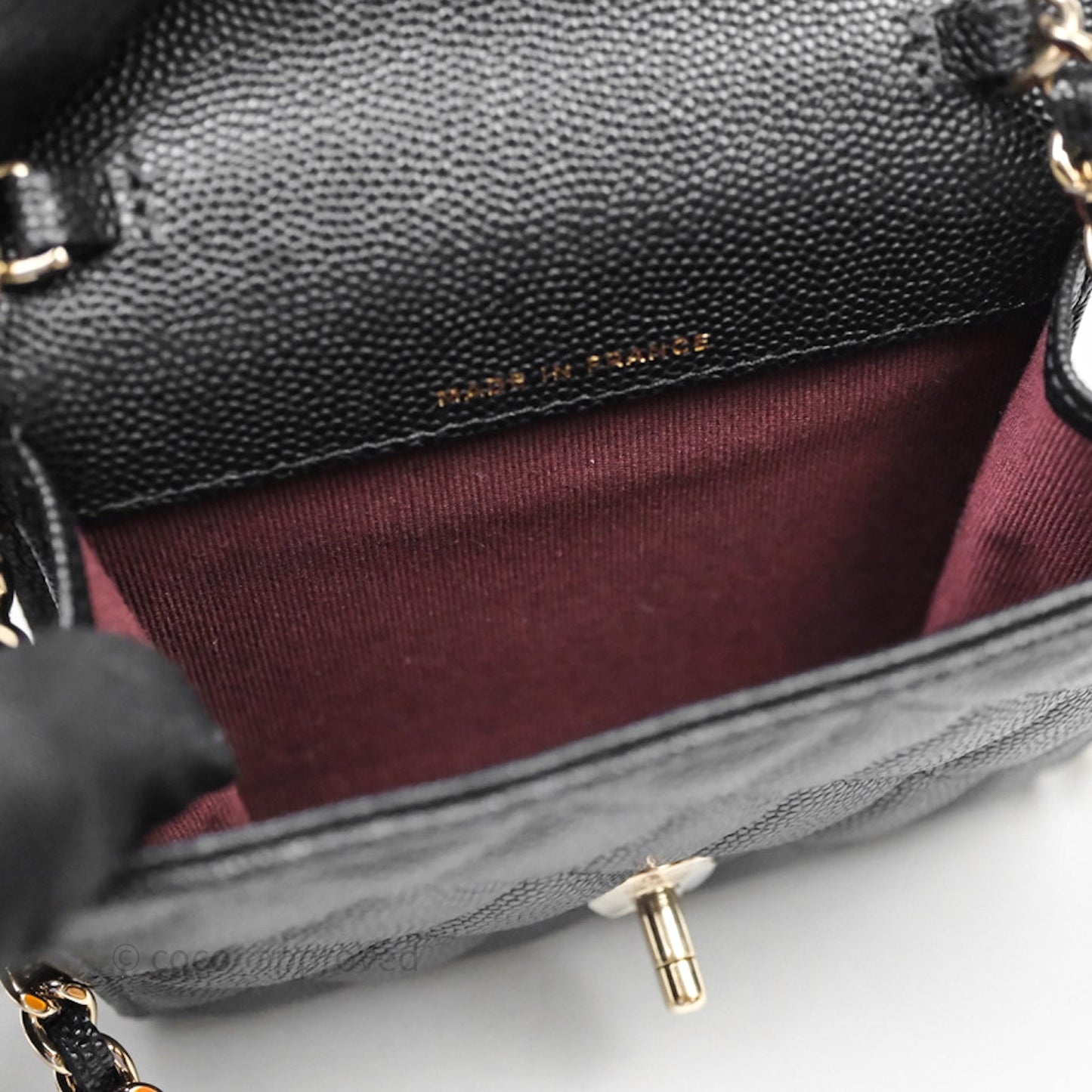 Chanel Quilted Mini Wallet on Chain WOC Black Caviar Gold Hardware