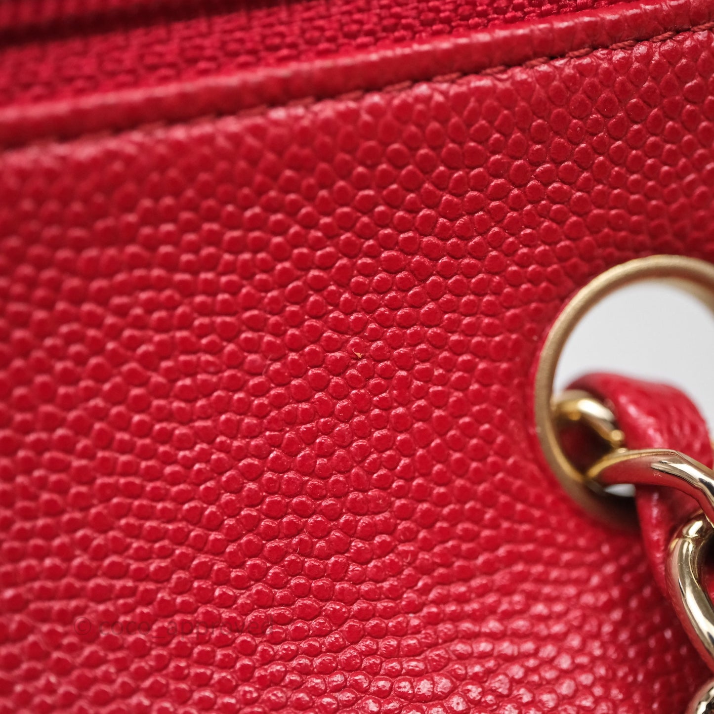 Chanel Classic M/L Medium Flap Quilted Red Caviar Gold Hardware