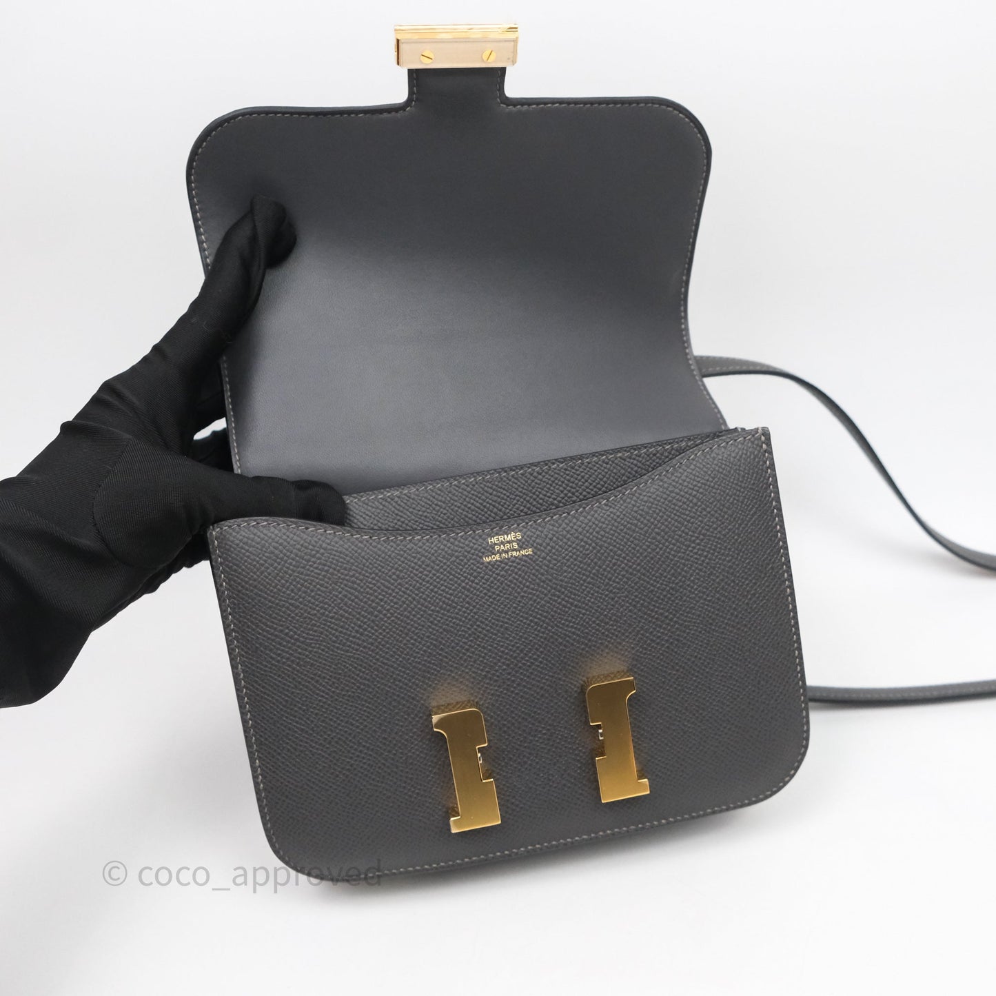 Hermès Constance Mini 18cm Graphite 88 Epsom Gold Hardware