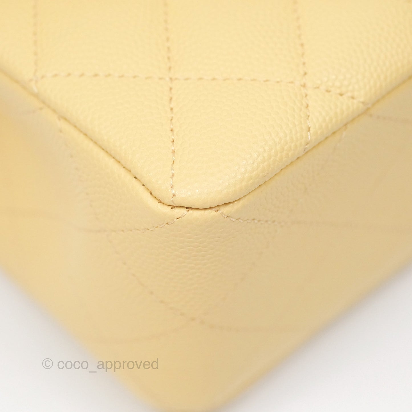 Chanel Small Classic Quilted Flap Yellow Caviar Gold Hardware