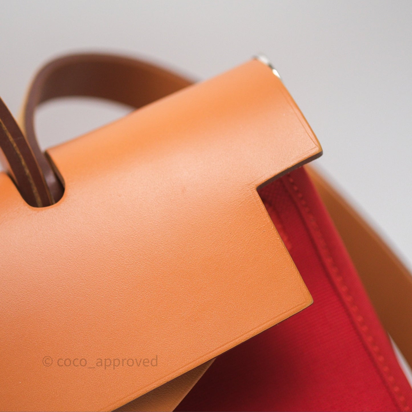 Hermès Herbag Zip 31 Red/Natural Canvas Palladium Hardware