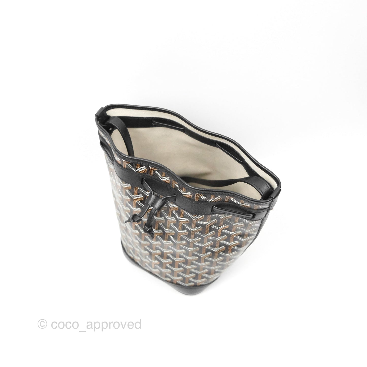 Goyard Petit Flot Bucket Bag Black Goyardine Canvas