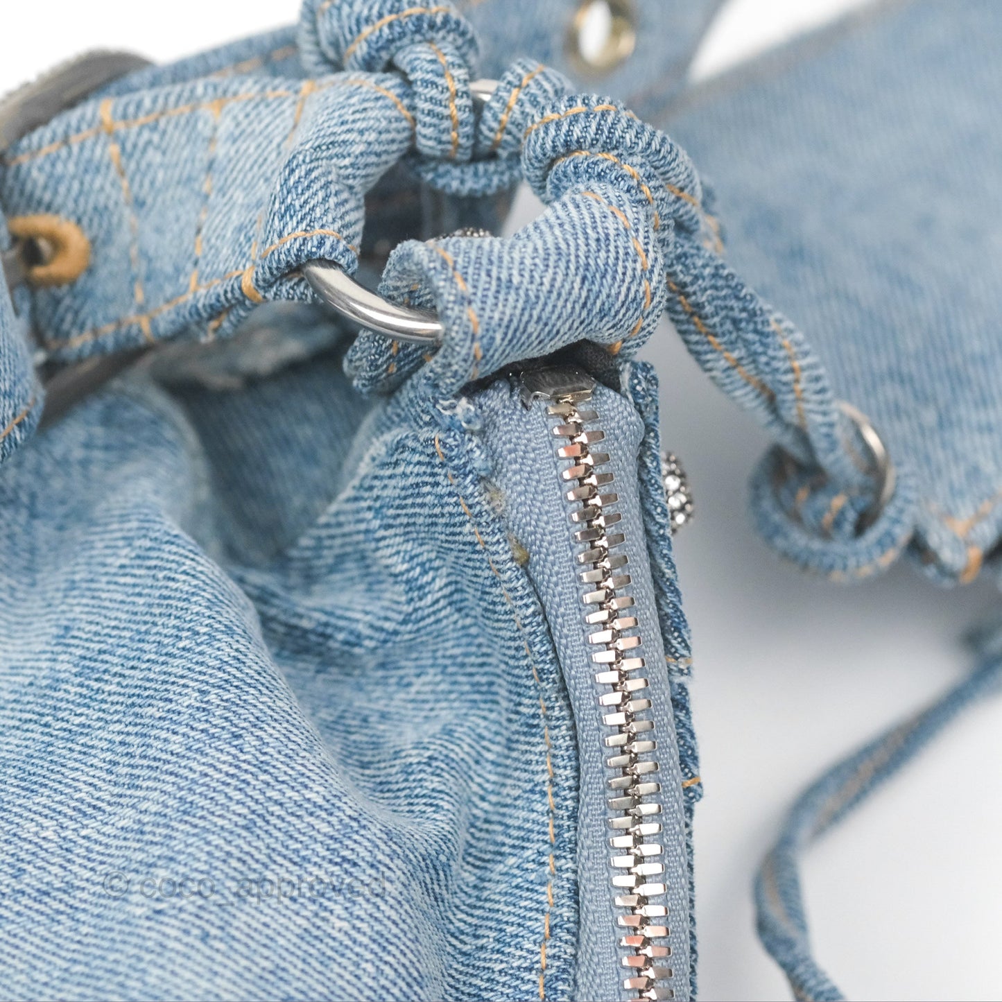 Balenciaga Le Cagole Small Embellished Denim Shoulder Bag