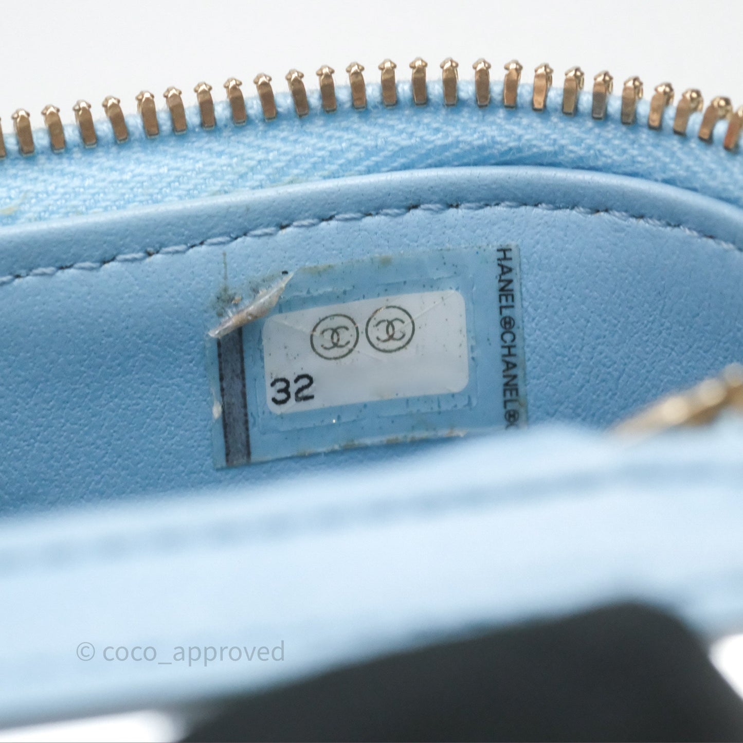Chanel Classic Mini Vanity With Chain Light Blue Caviar Gold Hardware