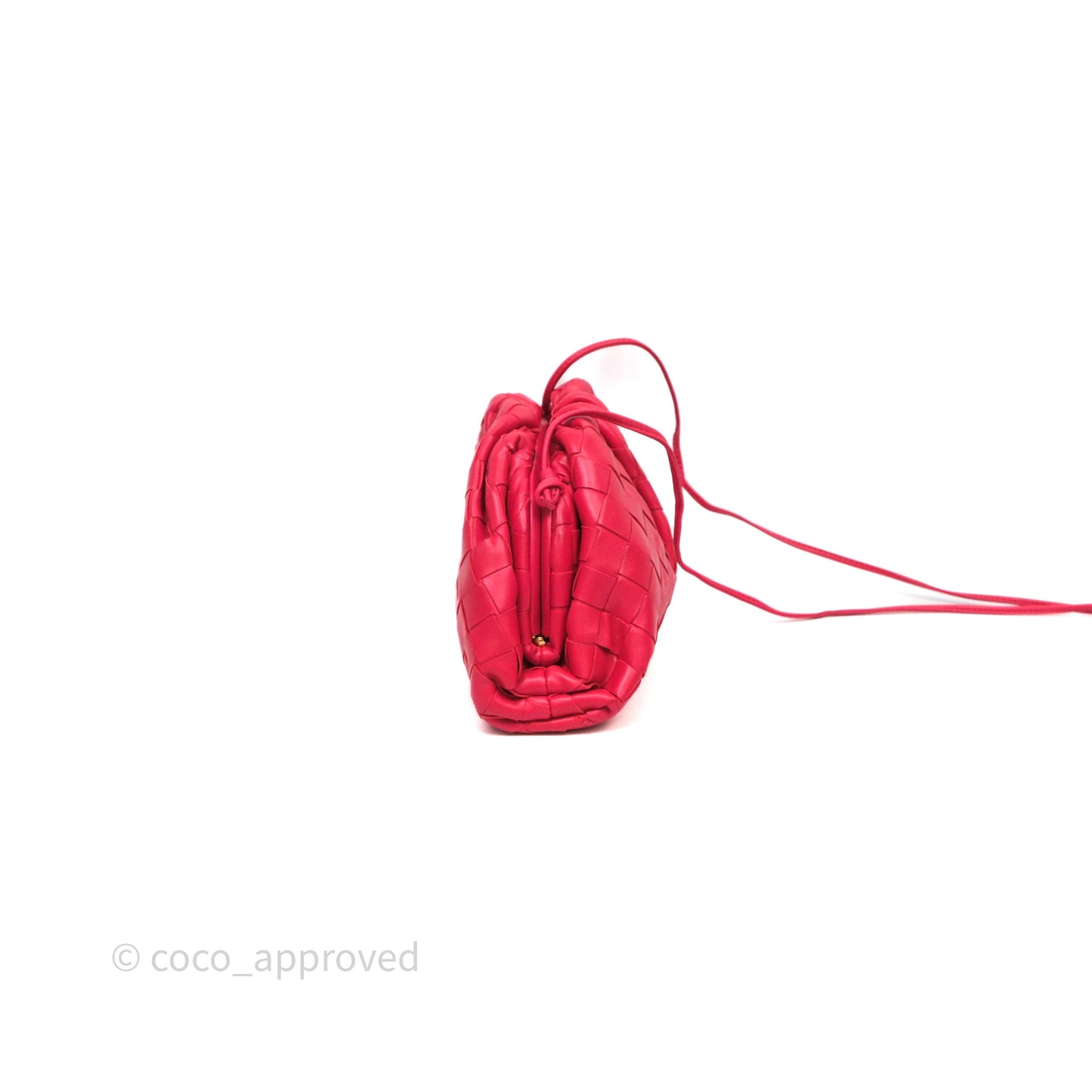 Bottega Veneta Mini Pouch Red Intrecciato Lambskin