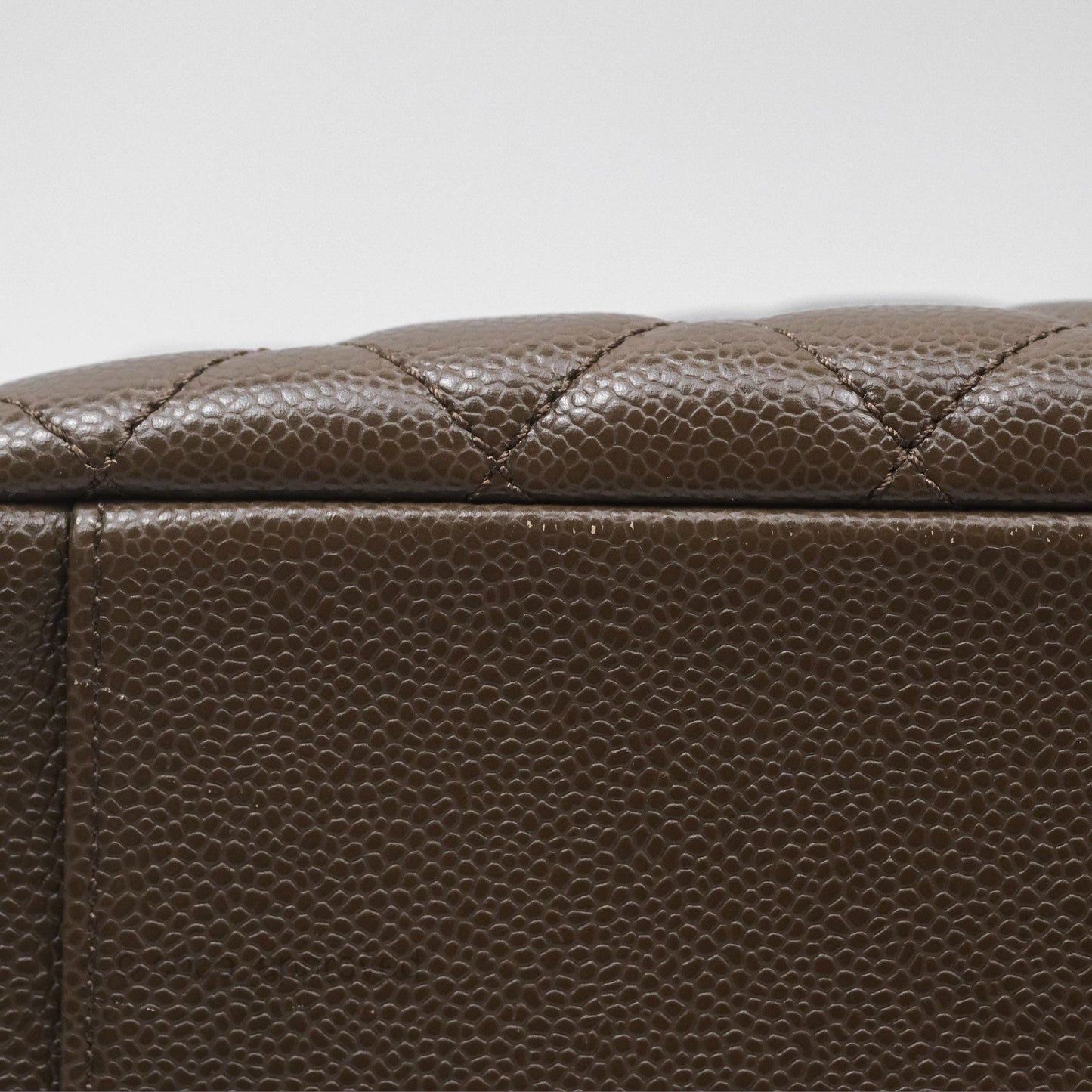 Chanel GST Chocolate Brown Caviar Silver Hardware