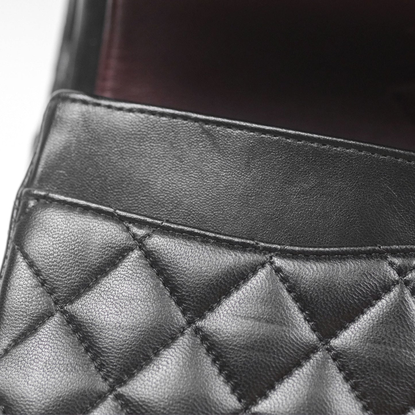 Chanel Classic M/L Medium Flap Quilted Black Lambskin Gold Hardware