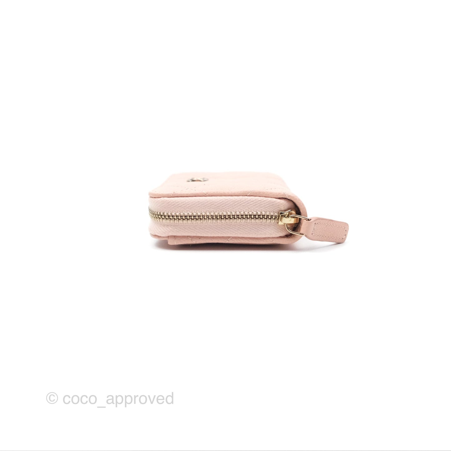 Chanel Classic Zipped Coin Purse Pink Caviar Gold Hardware