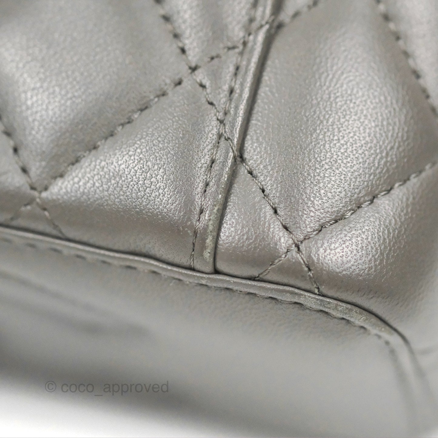 Chanel Vanity Rectangular Top Handle Dark Grey Lambskin Gold Hardware