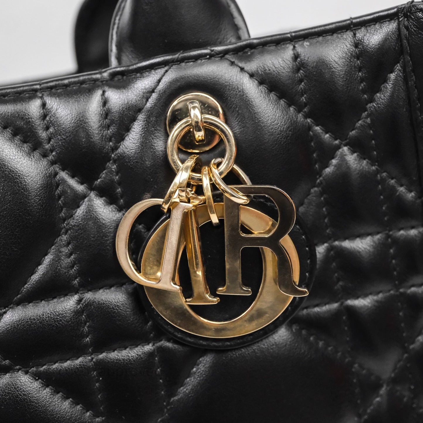 Christian Dior Small Dior Book Tote Black Macrocannage Calfskin Gold Hardware