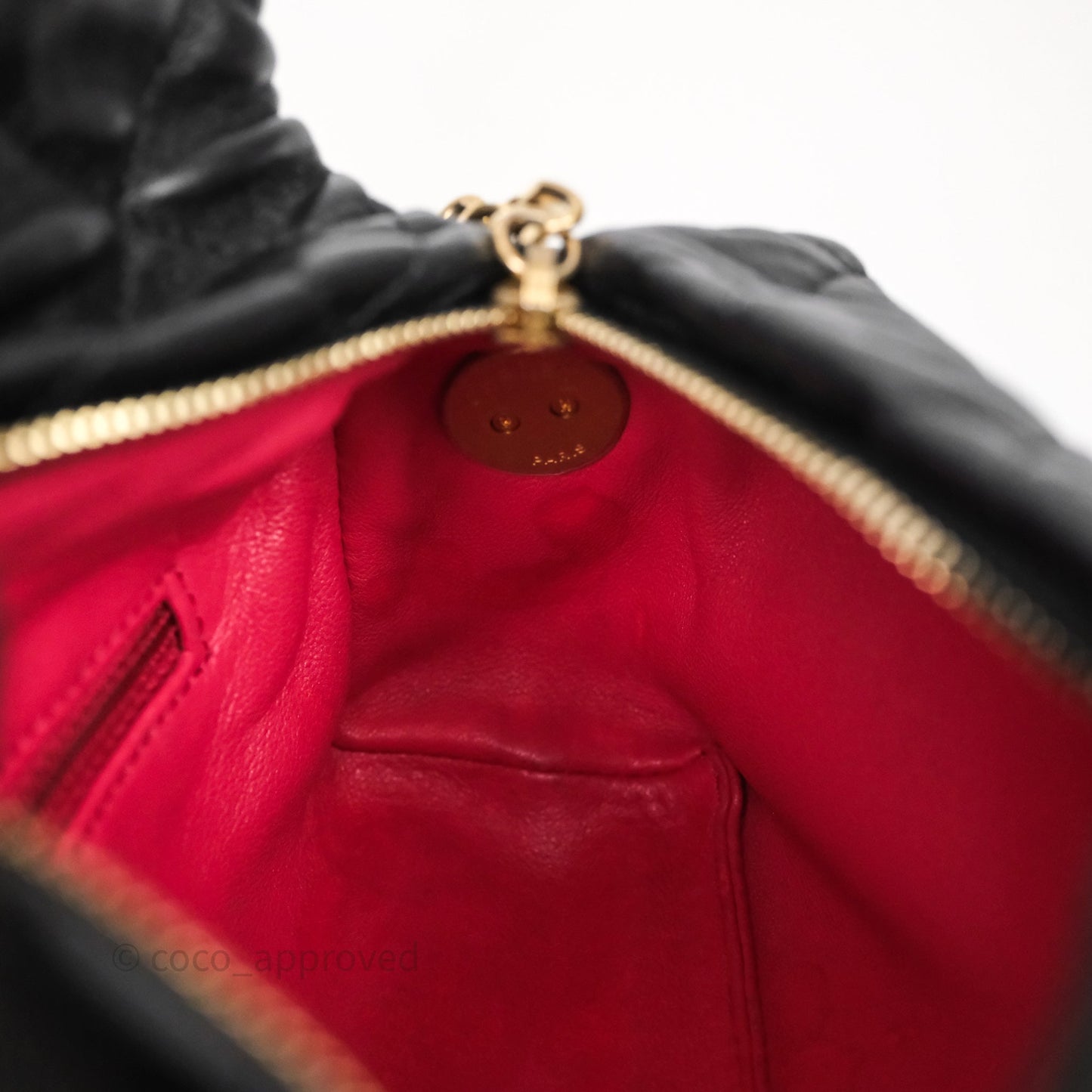 Chanel Small Hobo Bag Crumpled Black Lambskin Aged Gold Hardware