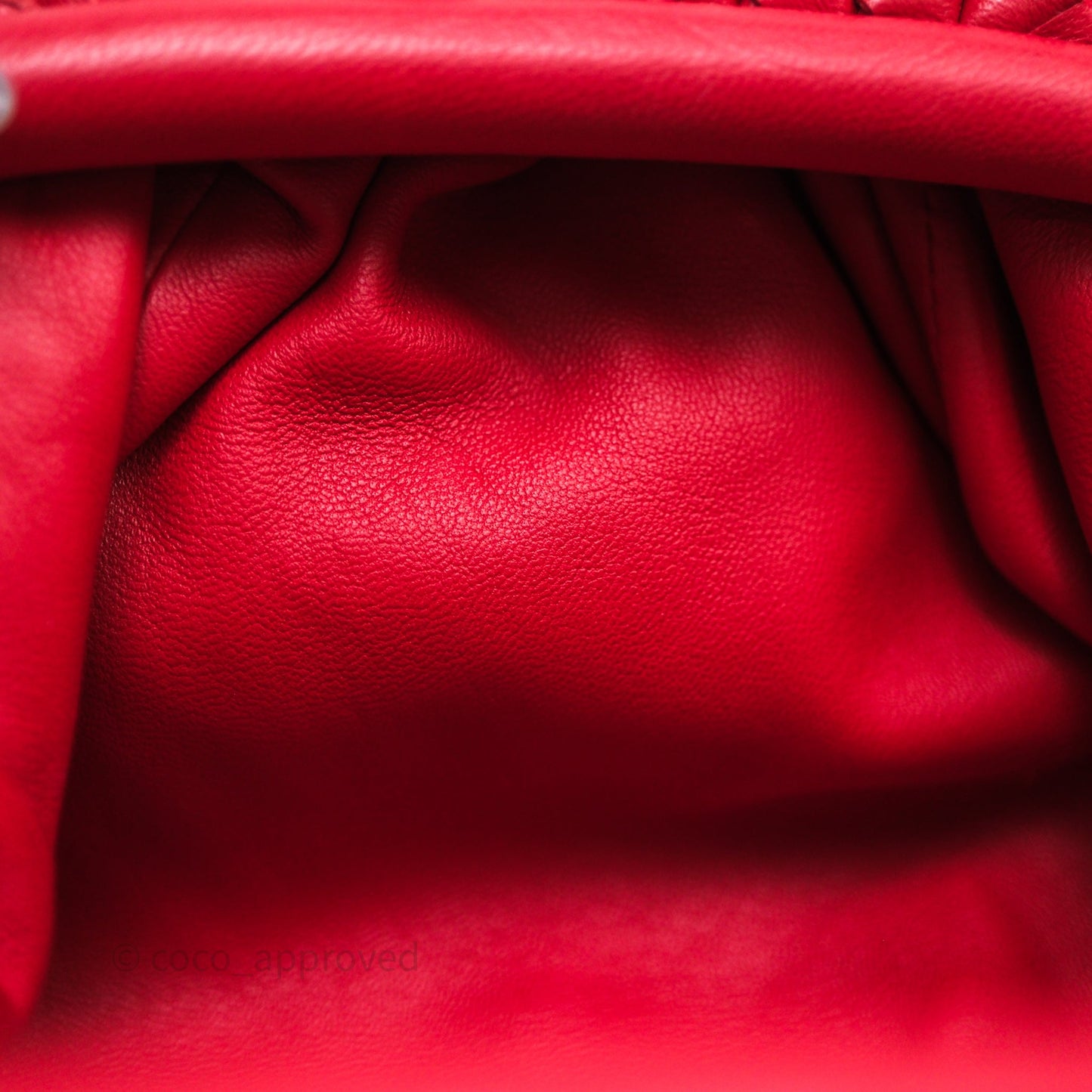 Bottega Veneta Mini Pouch Red Intrecciato Lambskin