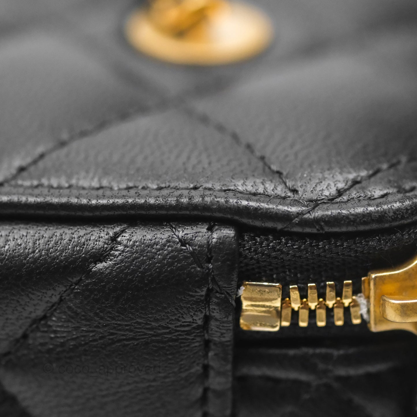 Chanel Vanity with COCO Heart Chain Black Lambskin Aged Gold Hardware