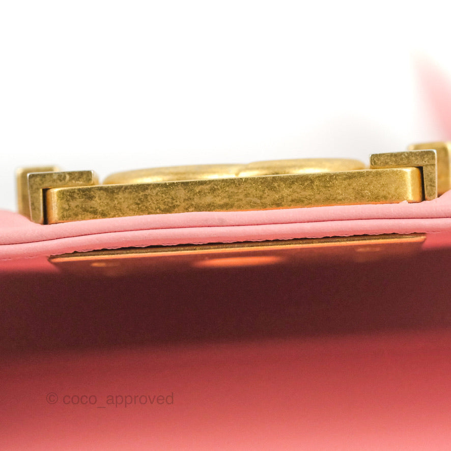 Chanel Small Quilted Boy Pink Calfskin Aged Gold Hardware