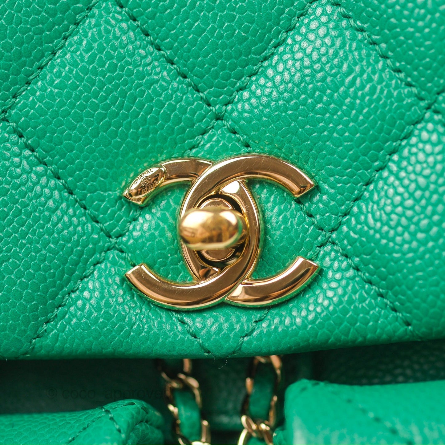 Chanel Duma Backpack Small Green Caviar Gold Hardware 23P