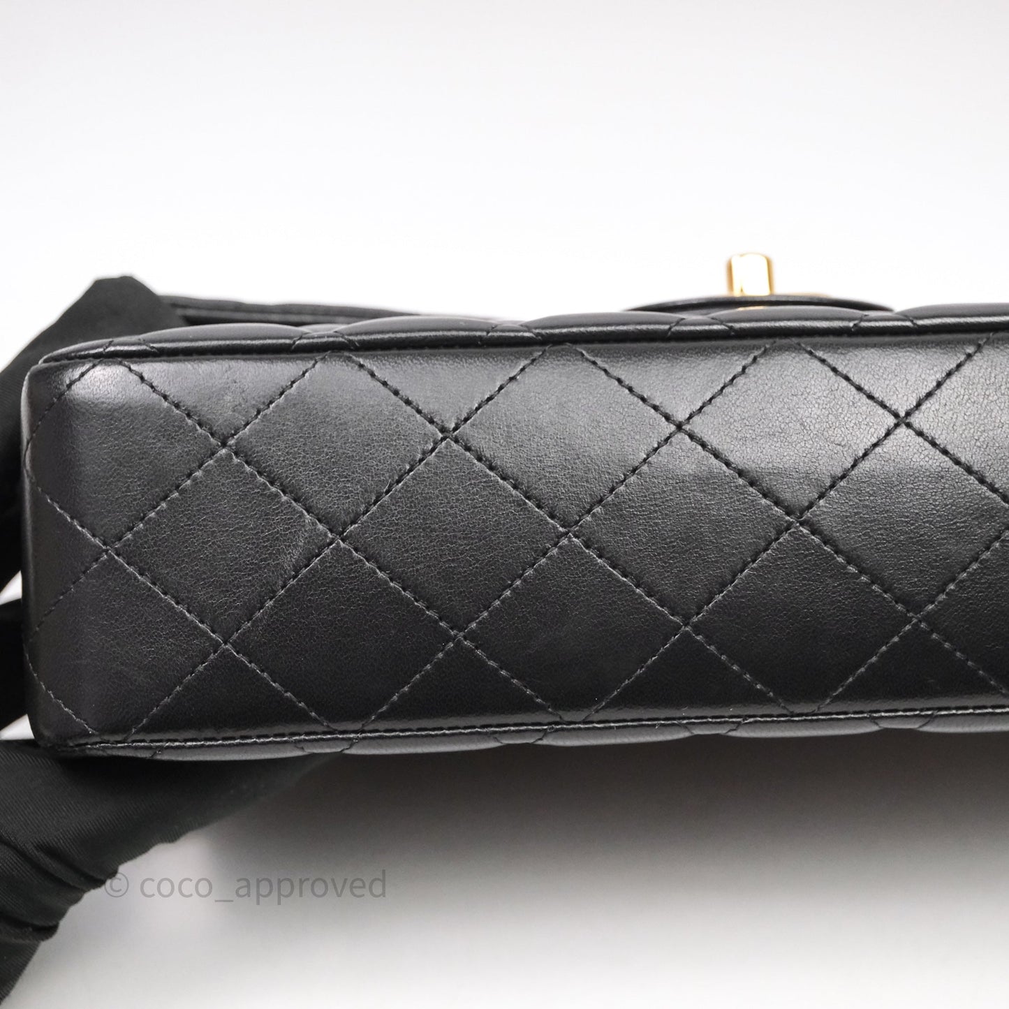 Chanel Classic M/L Medium Flap Quilted Black Lambskin Gold Hardware