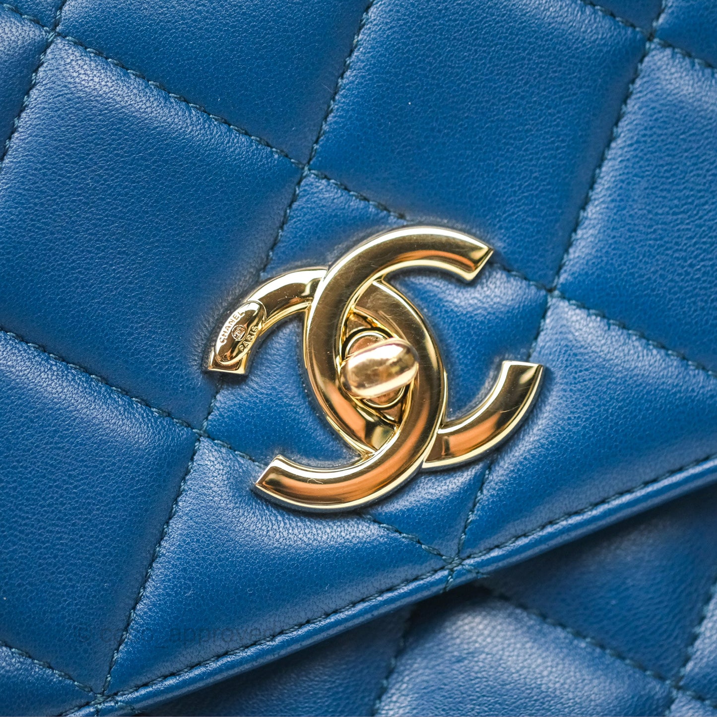 Chanel Medium Trendy CC Navy Blue Lambskin Gold Hardware