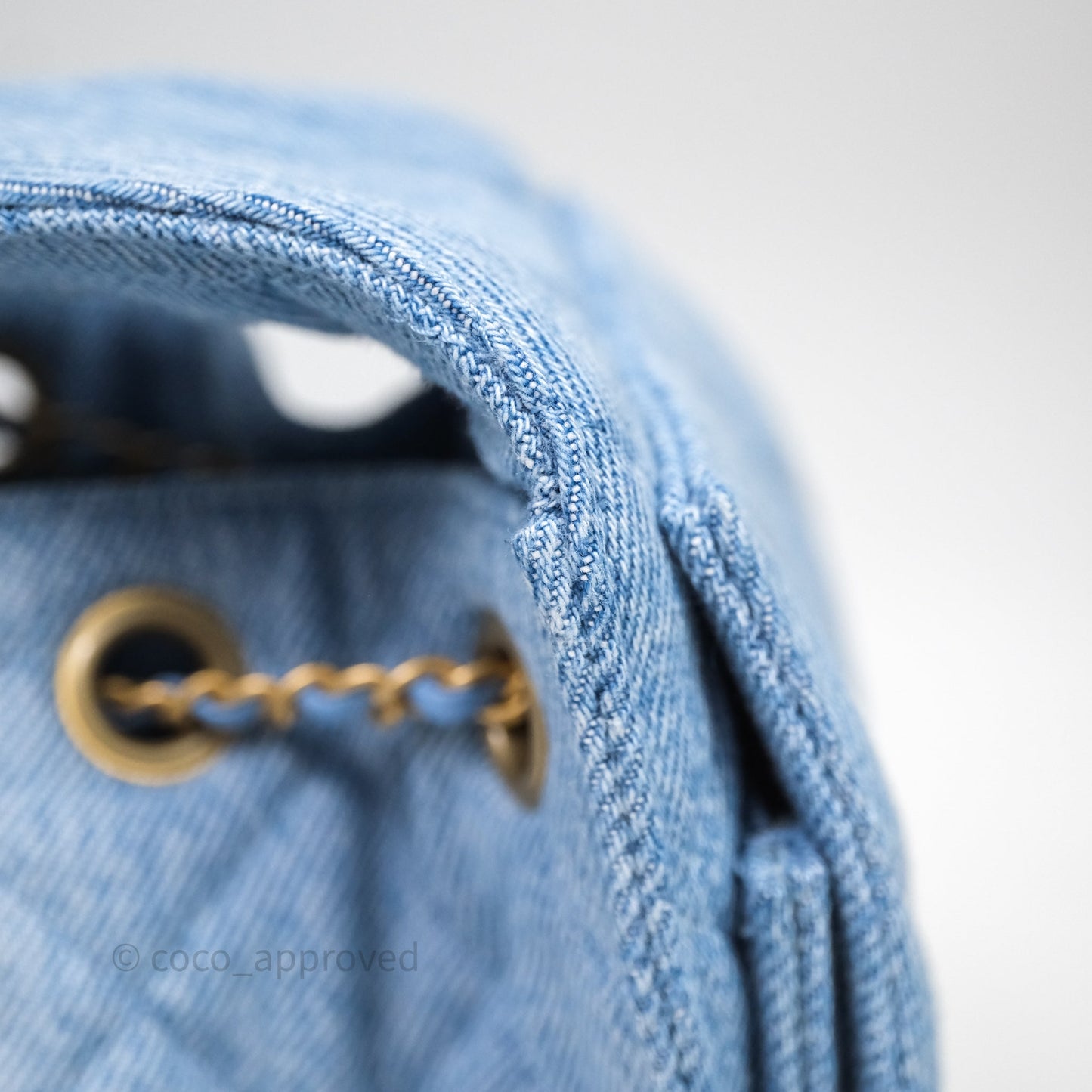 Chanel 25 Small Hobo Blue Washed Denim Aged Gold Hardware