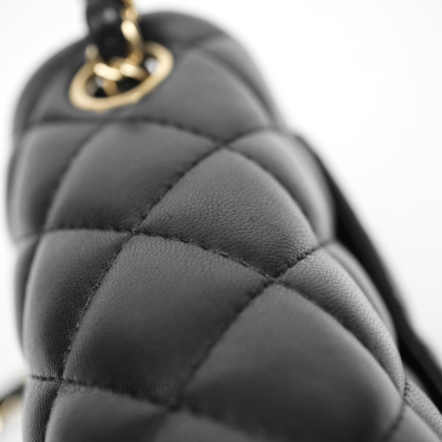 Chanel Mini Square Quilted Black Lambskin Gold Hardware