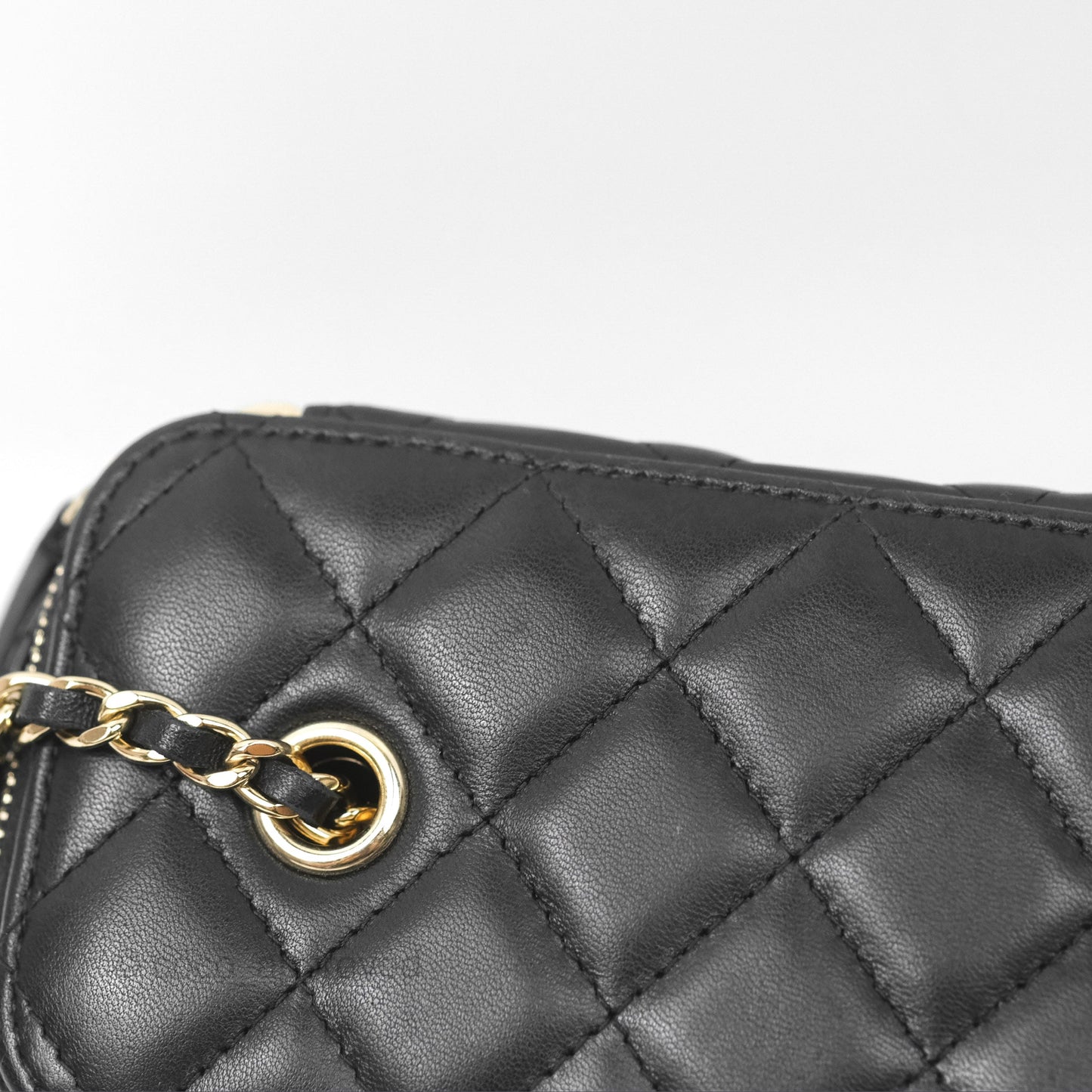 Chanel Vanity Rectangular Black Lambskin Gold Hardware