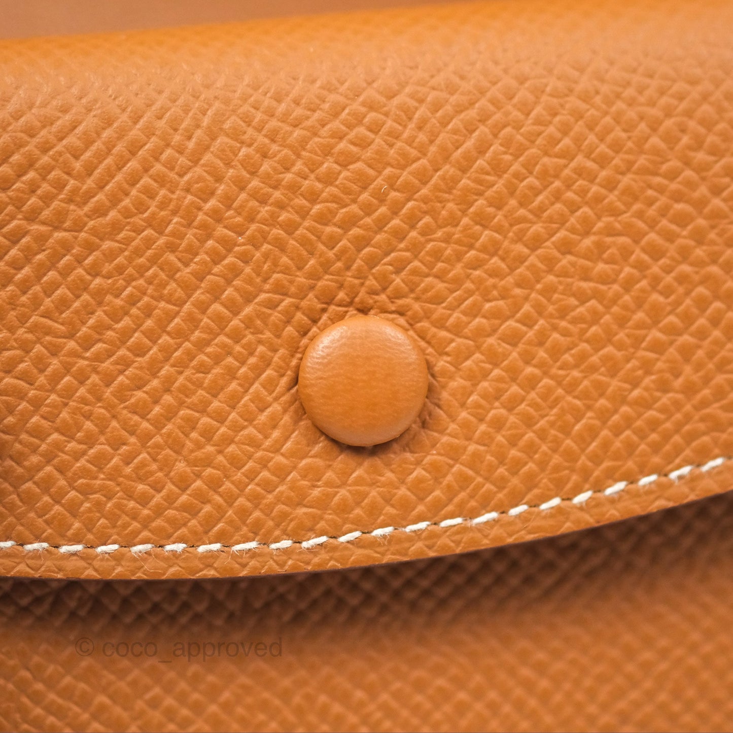 Hermès Bearn Mini Wallet Gold 37 Epsom Palladium Hardware