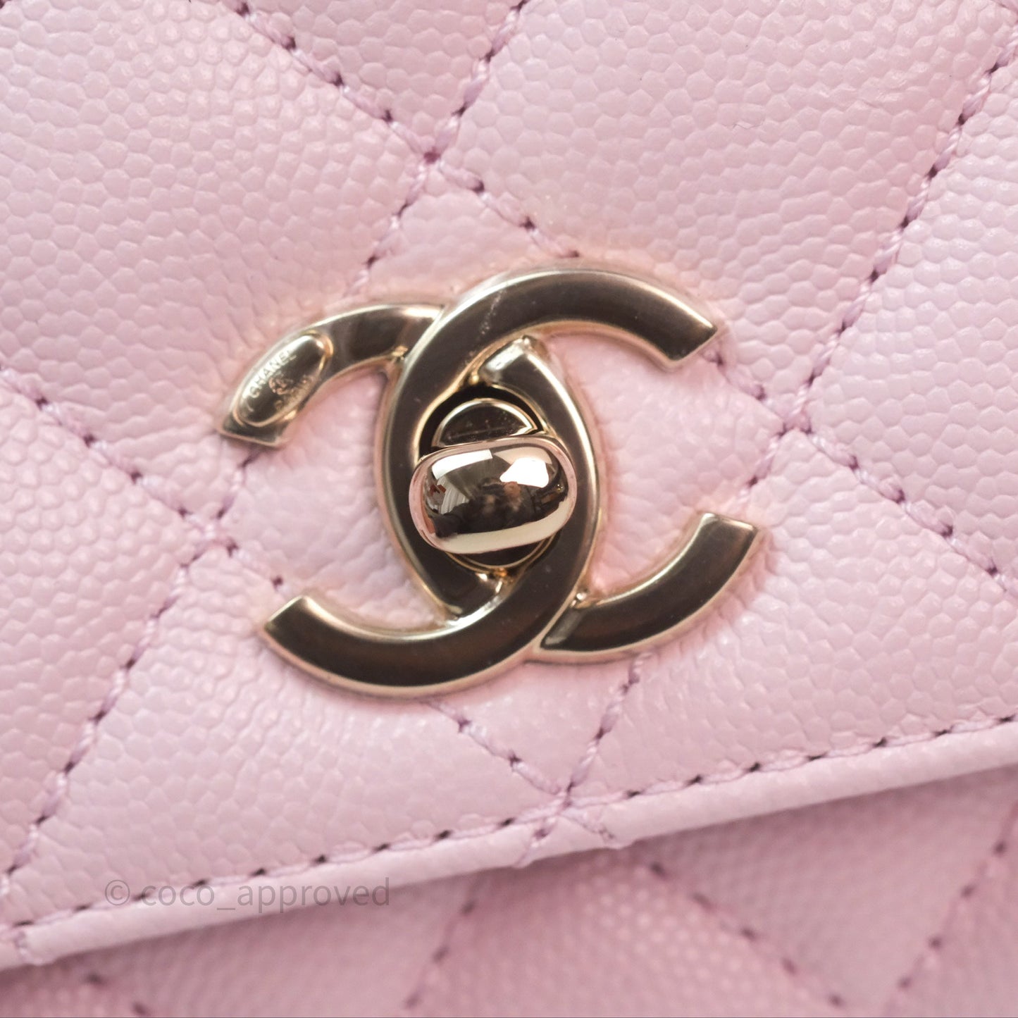 Chanel Small Coco Handle Light Pink Caviar Gold Hardware