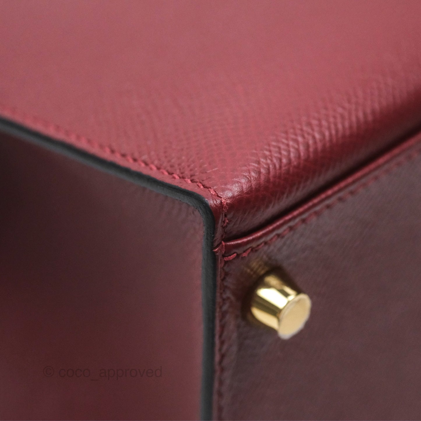 Hermès Kelly 28 Sellier Rouge Epsom Gold Hardware