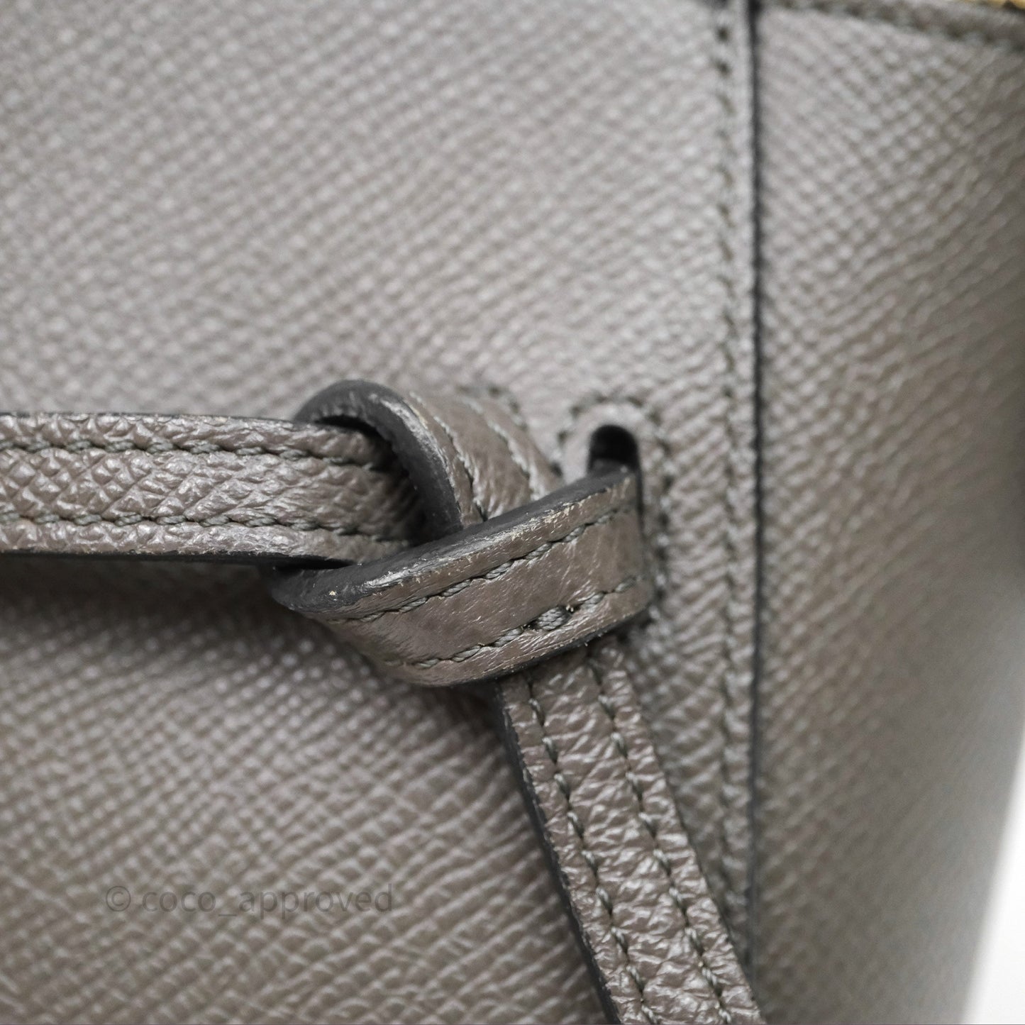 Celine Pico Belt Bag Grey Grained Calfskin Gold Hardware