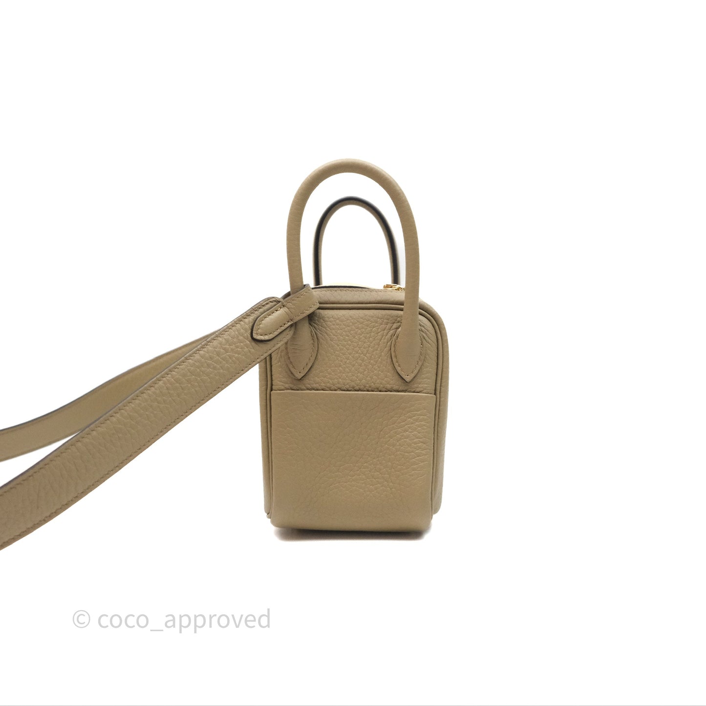 Hermès Mini Lindy 20 Beige Marfa 8Q Clemence Gold Hardware