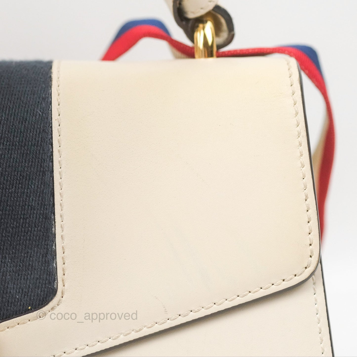 Gucci Calfskin Small Sylvie Shoulder Bag White