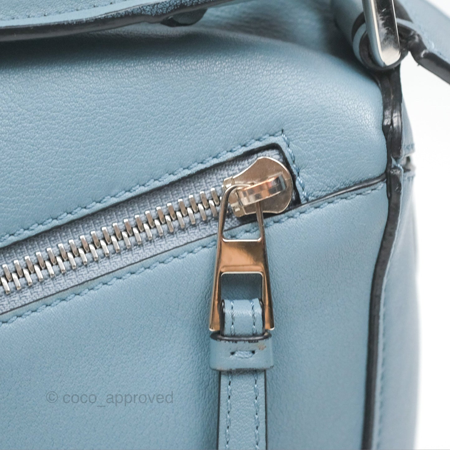 Loewe Small Puzzle Bag Stone Blue Calfskin
