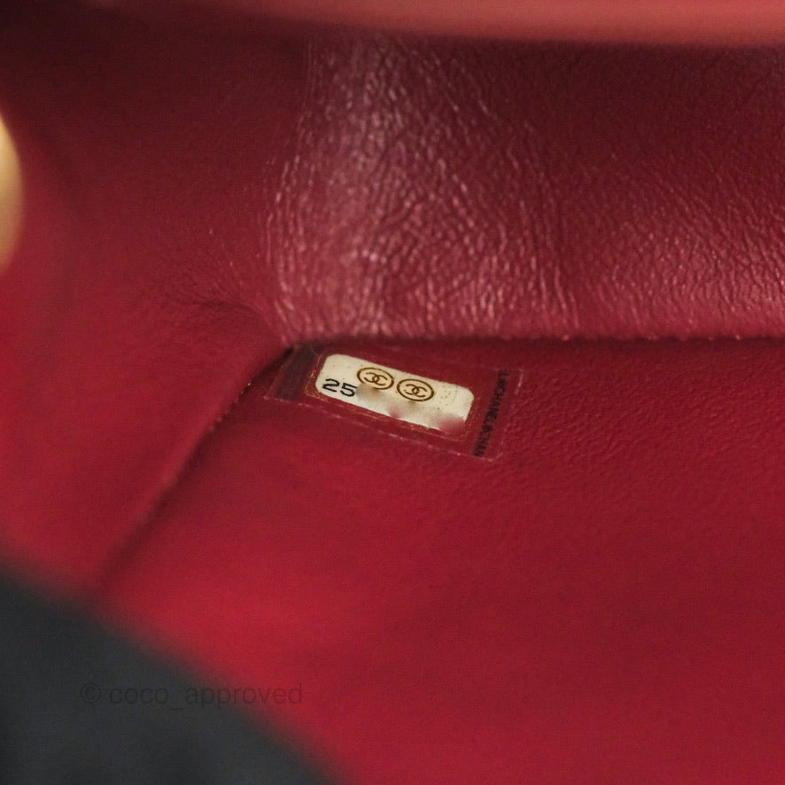 Chanel Classic Quilted Mini Rectangular Flap Iridescent Burgundy Caviar Aged Gold Hardware