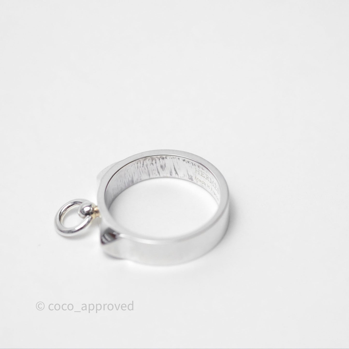 Hermes Collier de Chien Ring PM Sterling Silver Size 53
