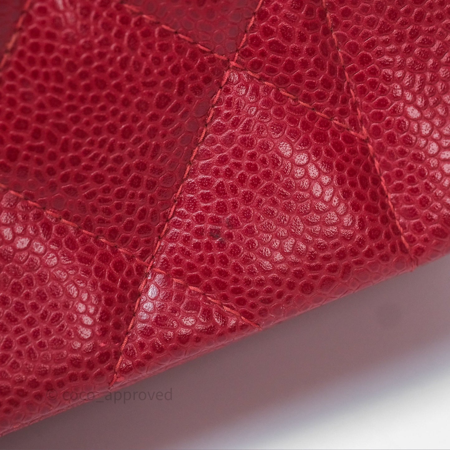 Chanel Medium Vintage Quilted Classic Diana Flap Bag Red Caviar 24K Gold Hardware