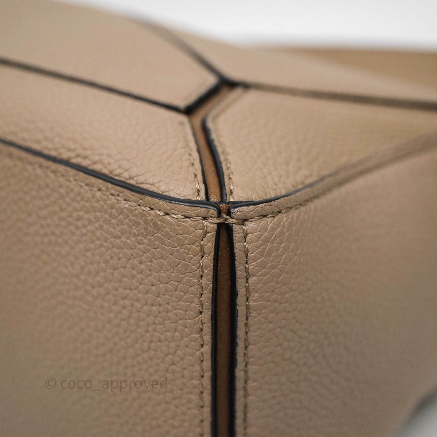 Loewe Small Puzzle Bag Sand Mink Grained Calfskin Gold Hardware