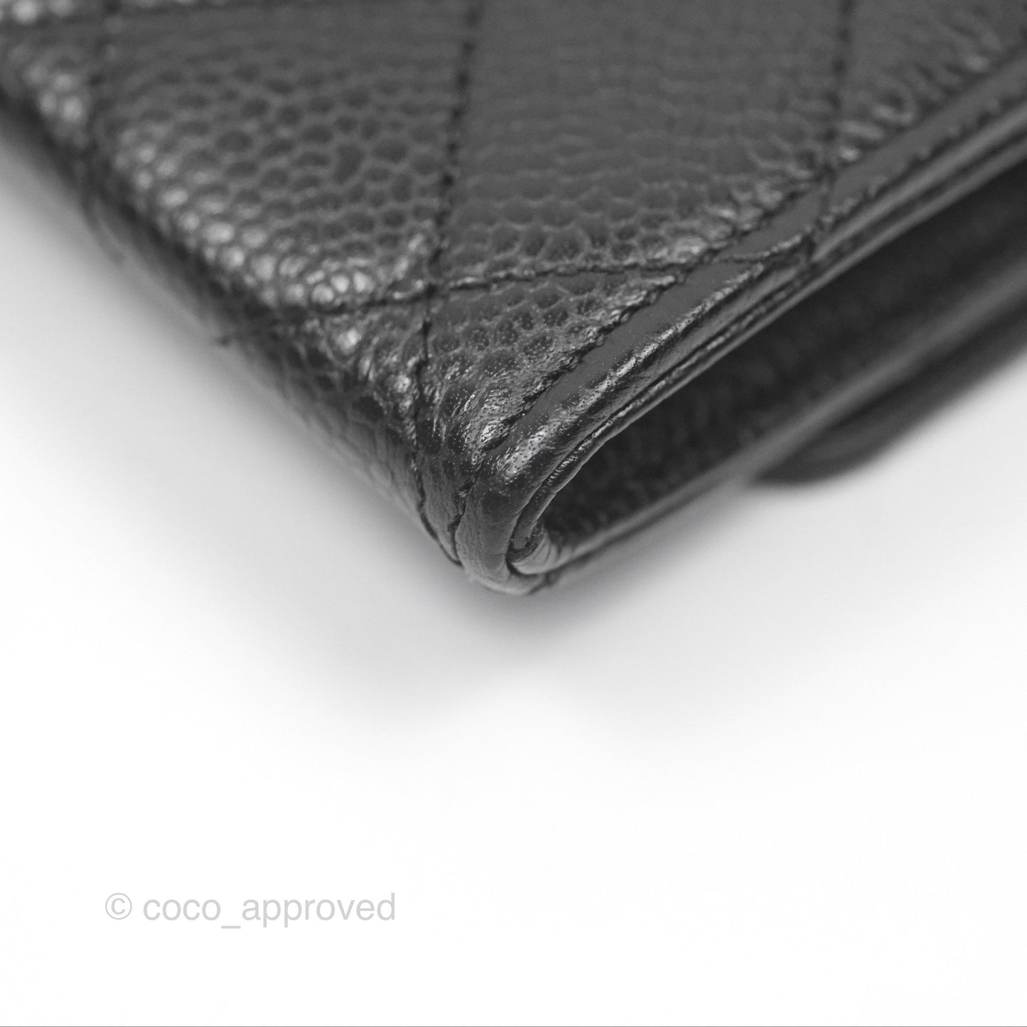Chanel Quilted Flap Card Holder Caviar Black Gold Hardware