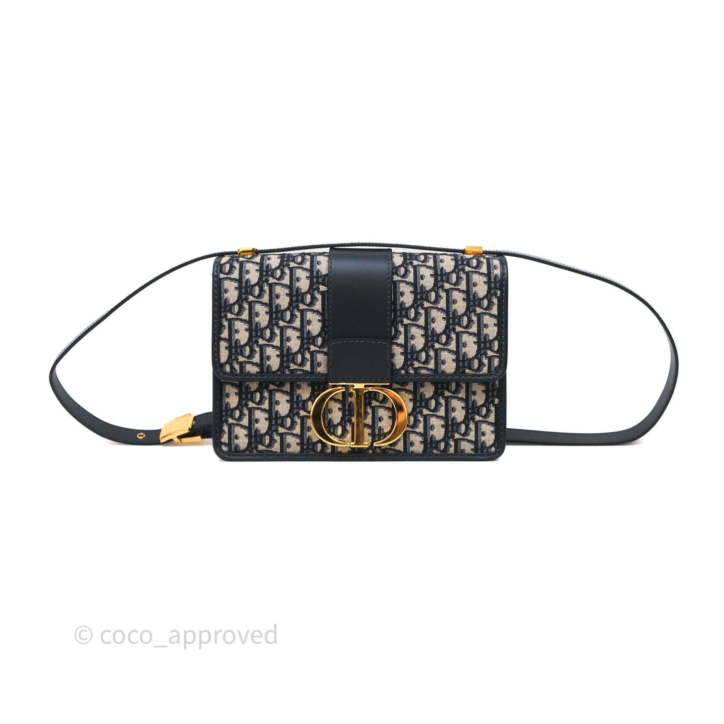 Christian Dior Small 30 Montaigne Bag Blue Dior Oblique Jacquard