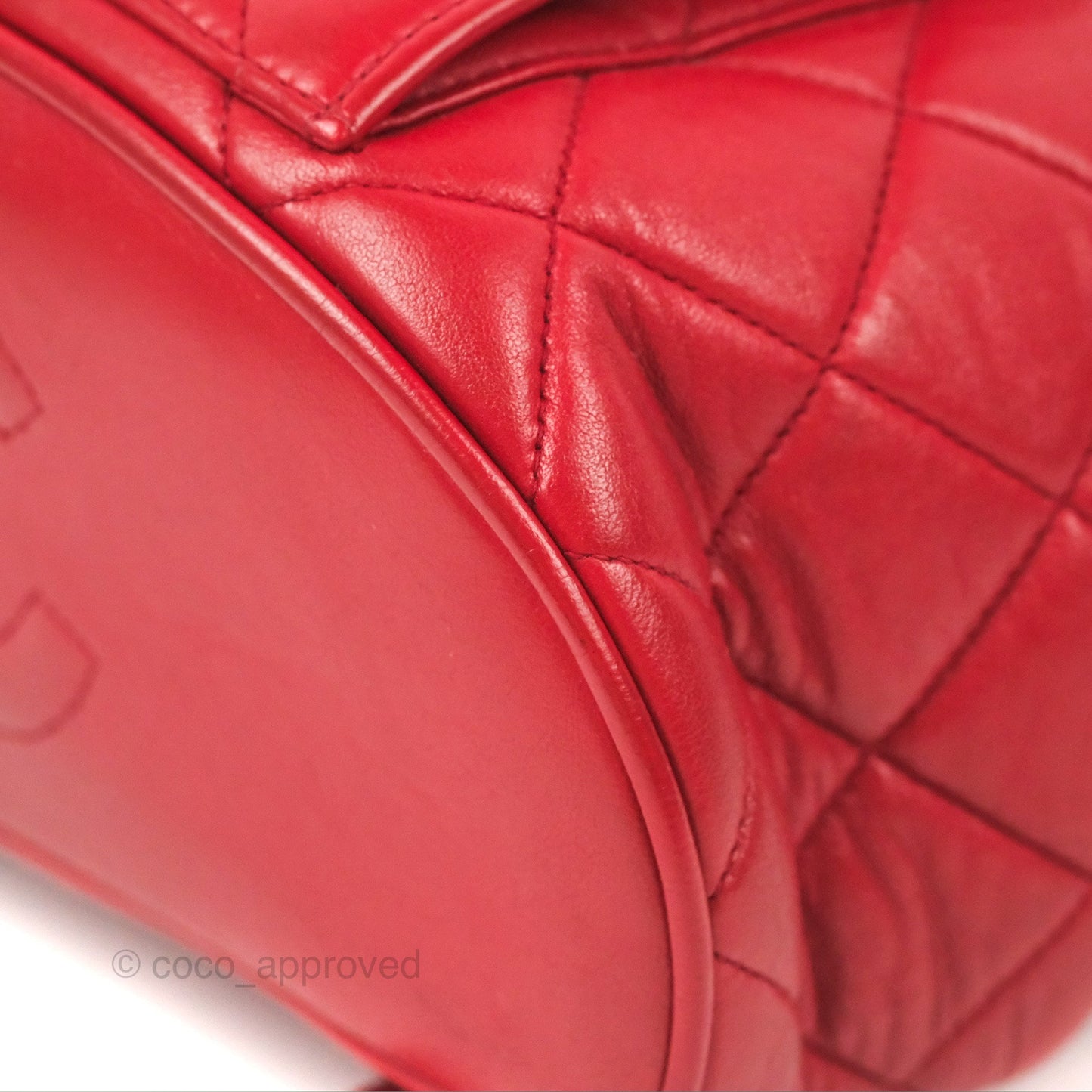 Chanel Vintage CC Duma Backpack Red Lambskin 24K Gold Hardware