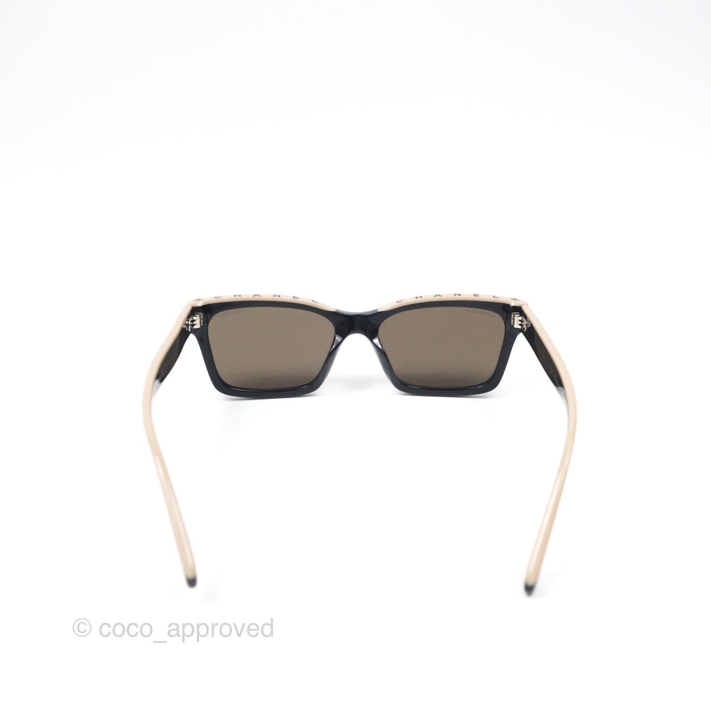 Chanel Acetate Square Sunglasses Black/Beige