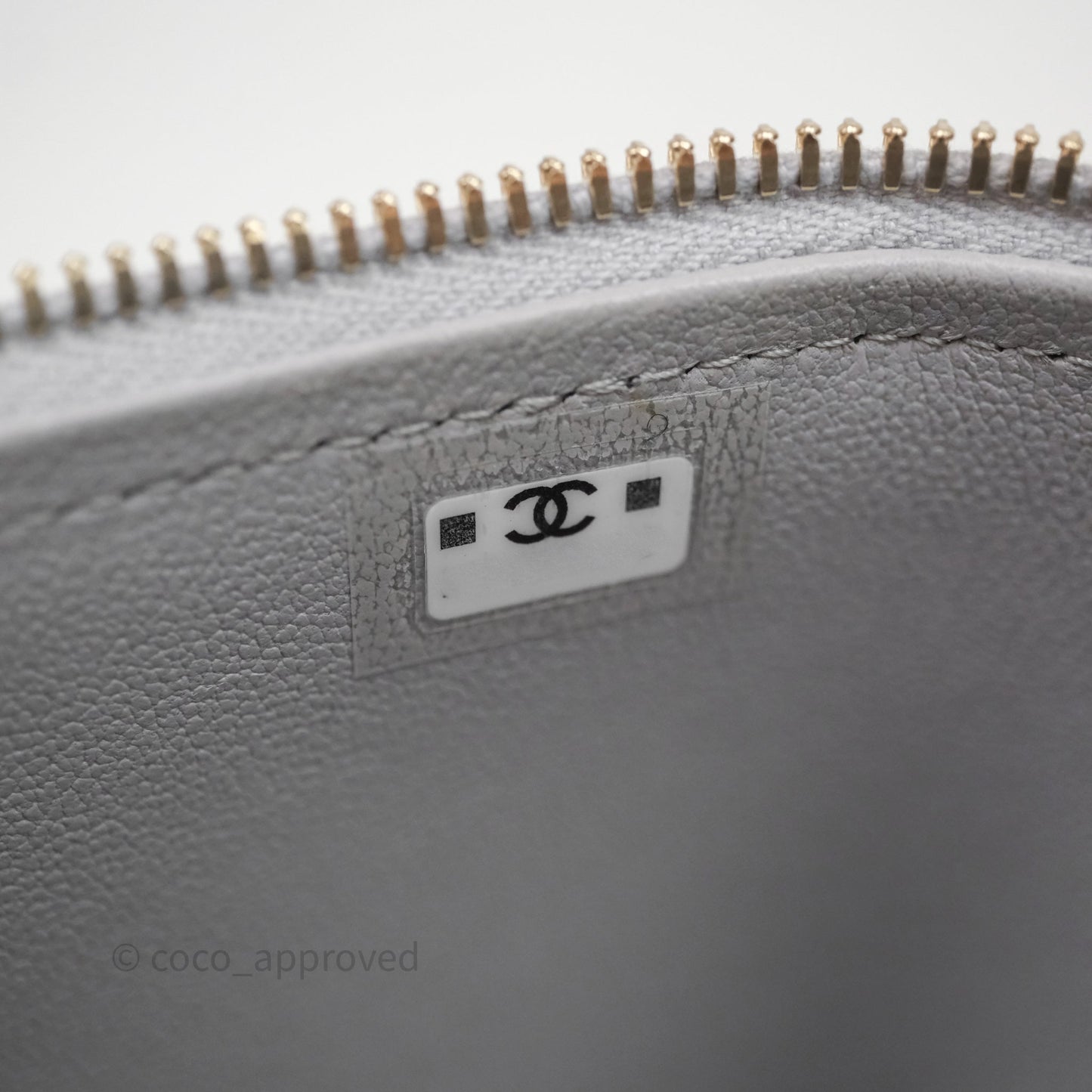 Chanel Vanity with Adjustable Chain Grey Lambskin Aged Gold Hardware