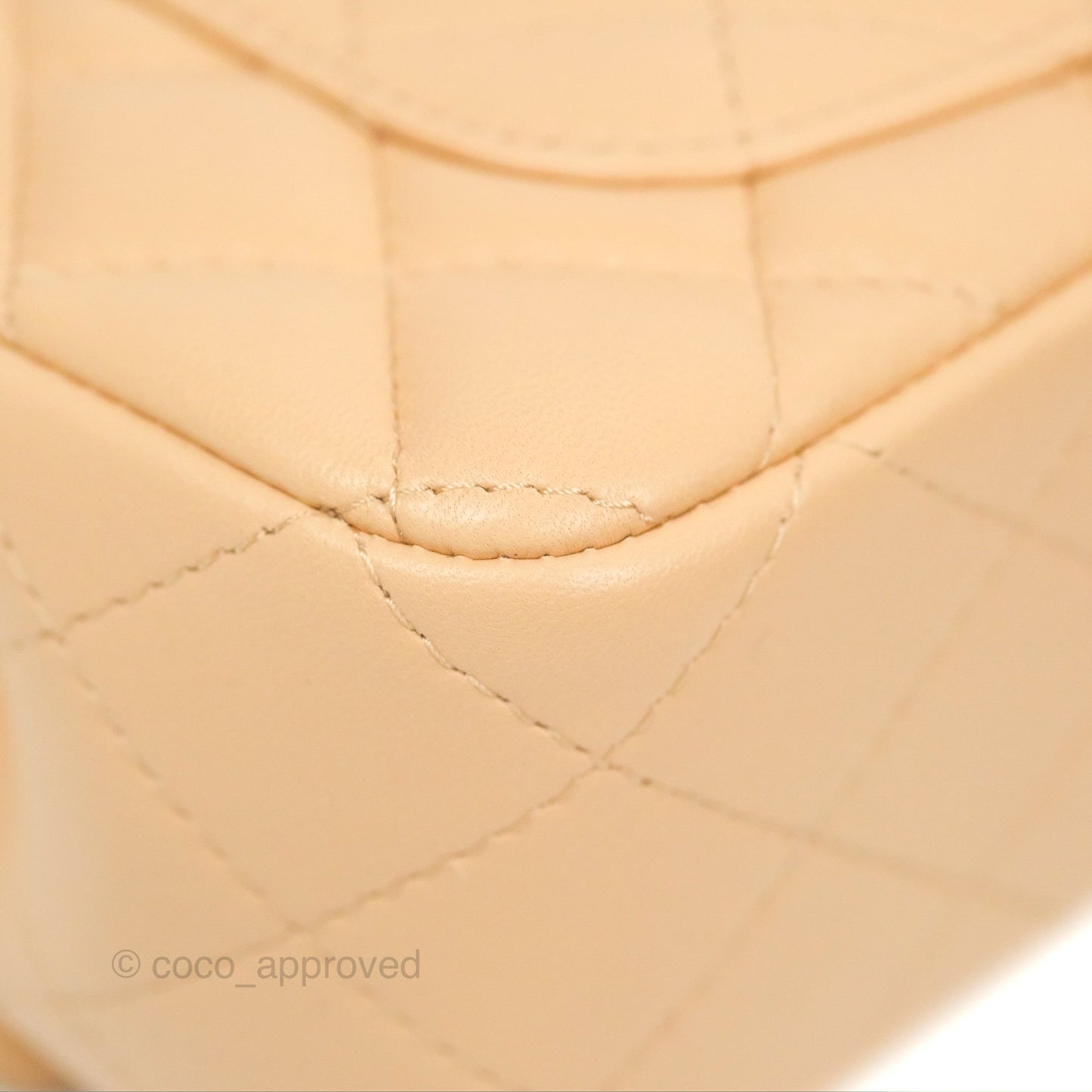 Chanel Quilted Mini Rectangular Beige Lambskin Gold Hardware