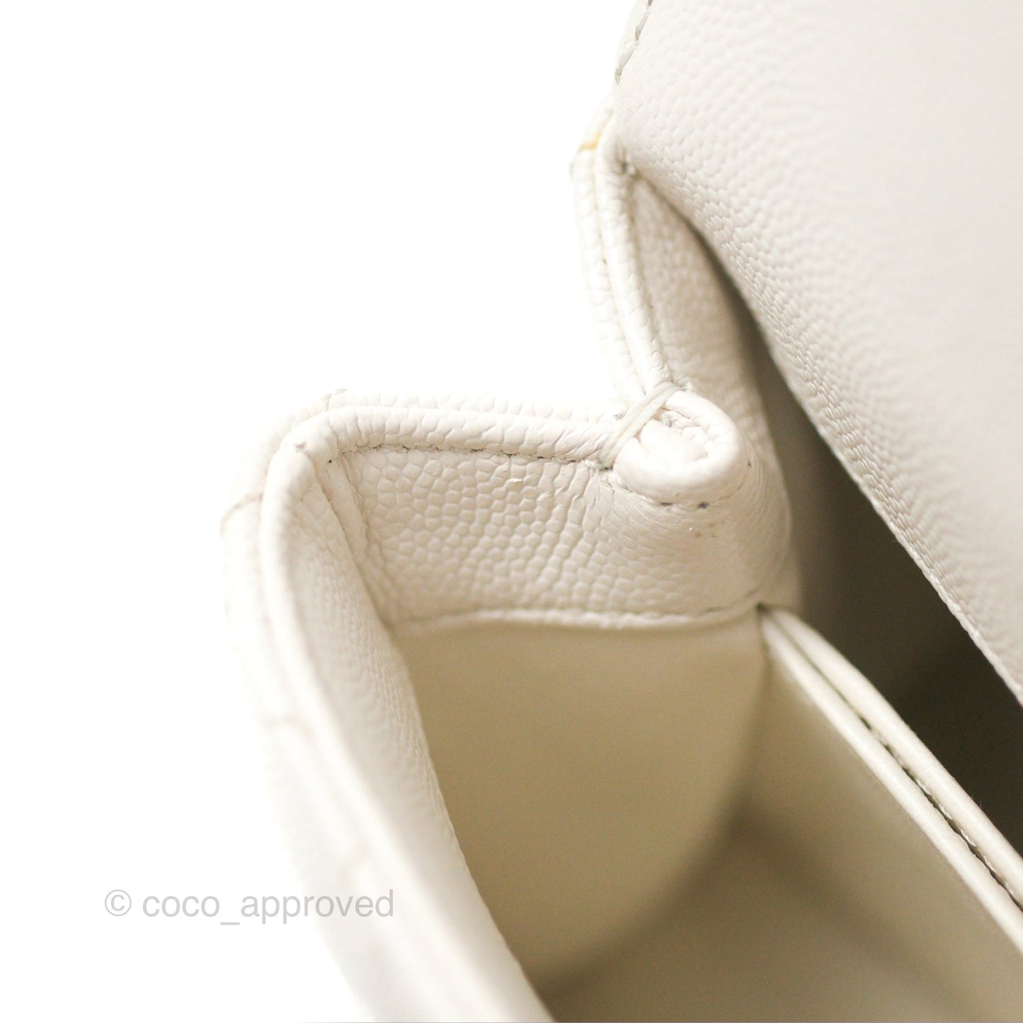 Chanel Mini Coco Handle Quilted Ivory White Caviar Gold Hardware