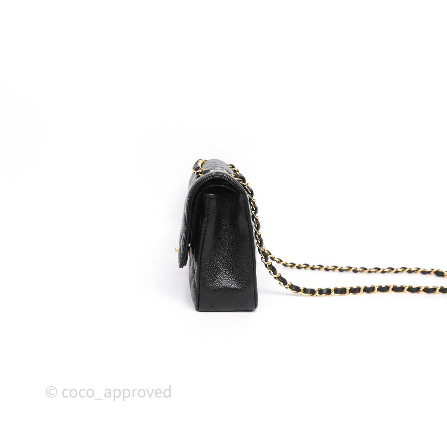 Chanel Classic M/L Medium Flap Quilted Black Caviar Gold Hardware