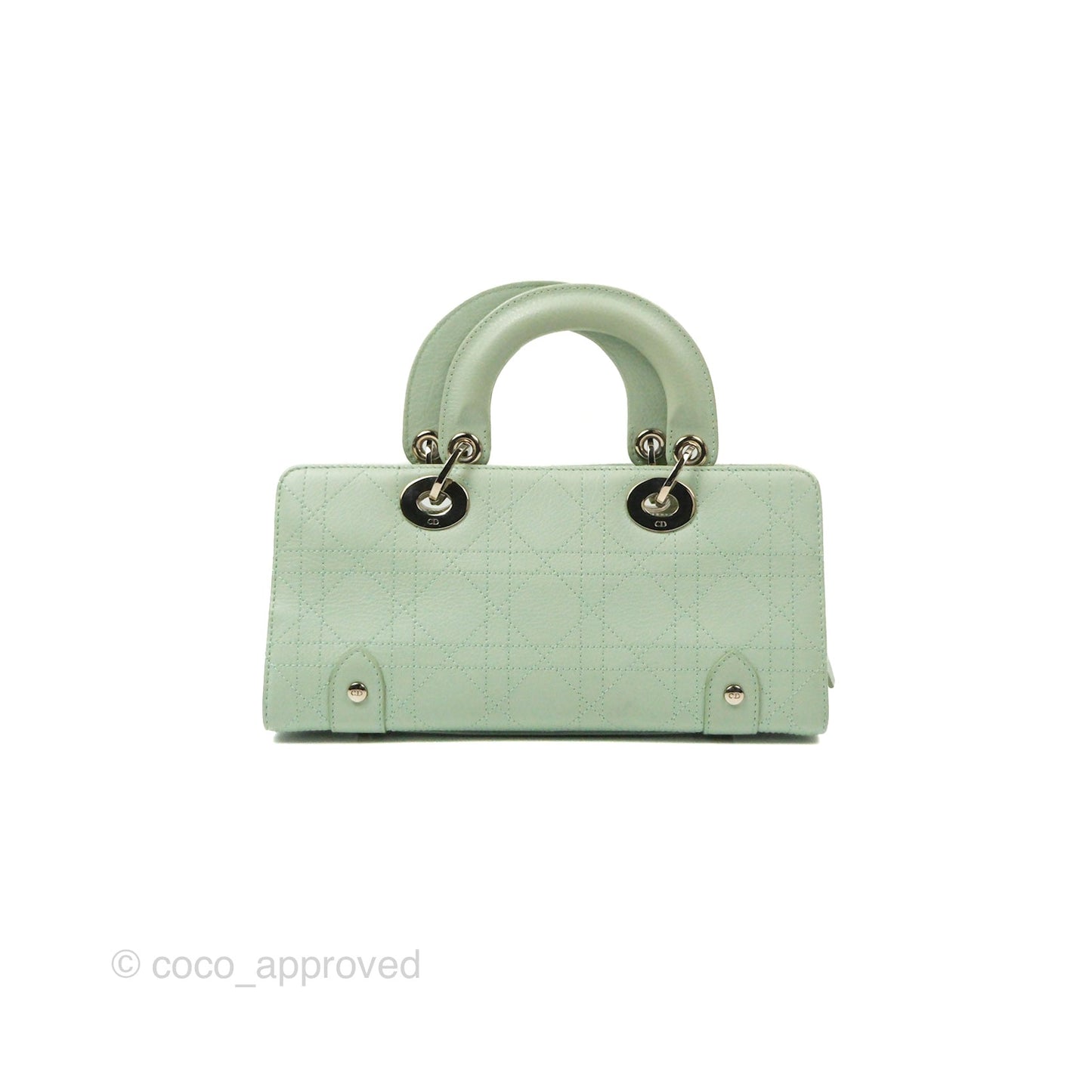 Dior East West Lady Dior Mint Green Calfskin Silver Hardware