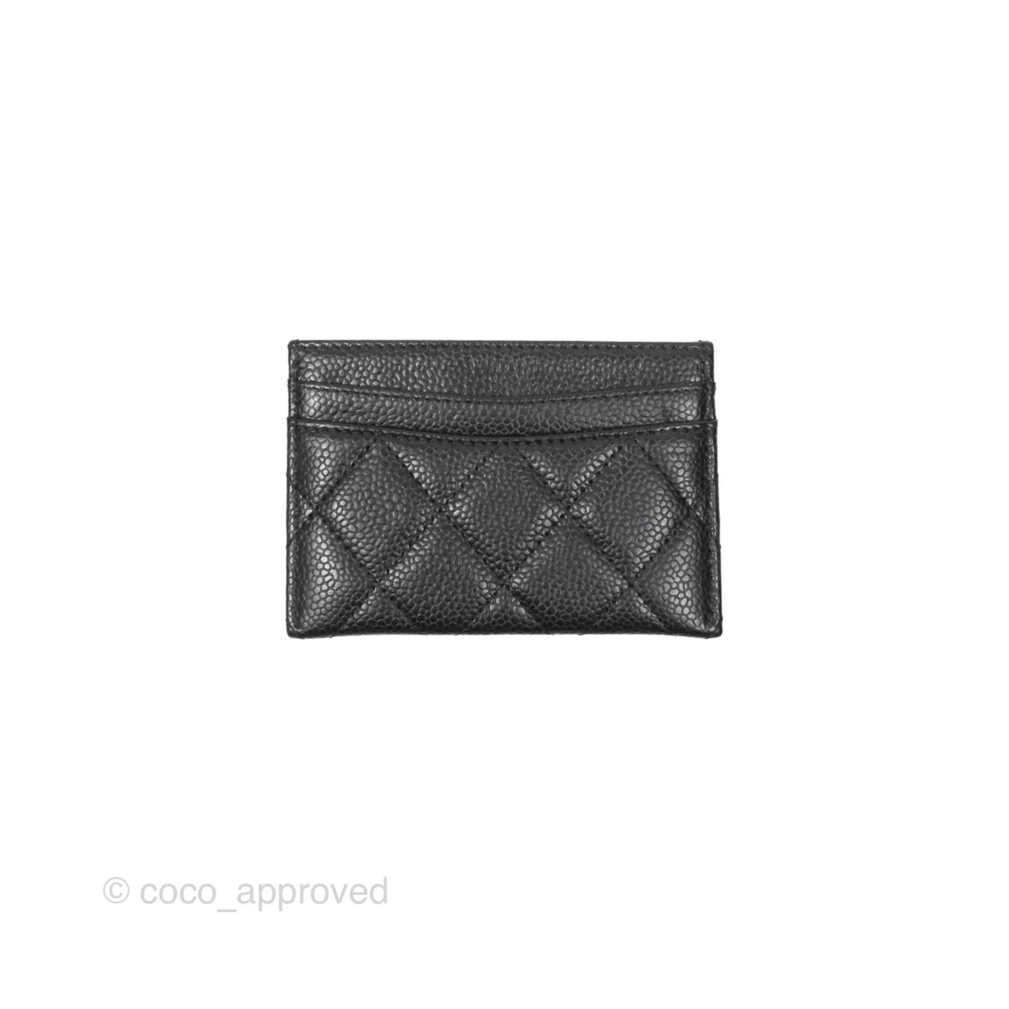 Chanel Classic Black Flat Card Holder Caviar Gold Hardware