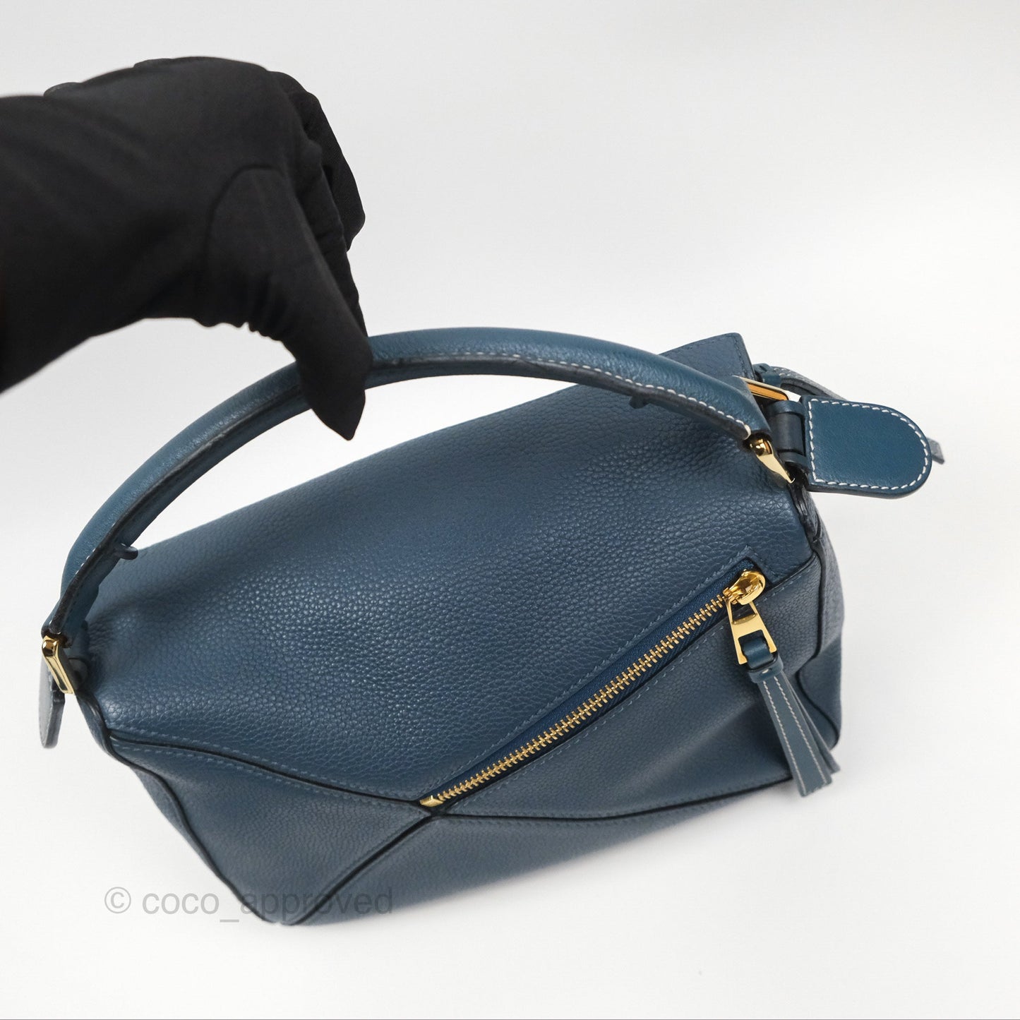 Loewe Small Puzzle Bag Navy Grained Calfskin