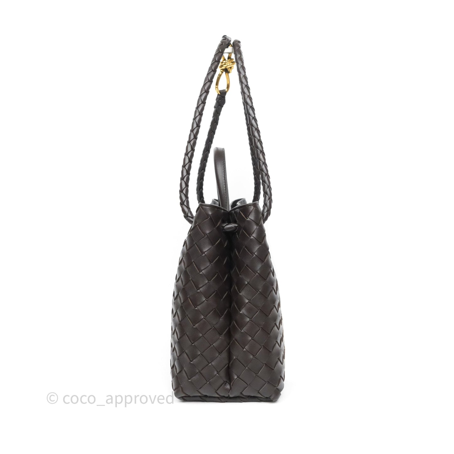 Bottega Veneta Medium Andiamo Bag Fondant Brown Intrecciato Lambskin