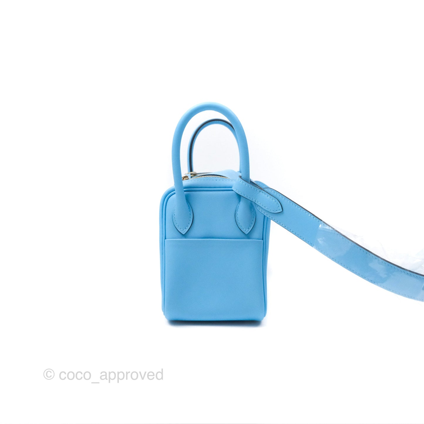 Hermès Mini Lindy 20 Celeste Swift Gold Hardware
