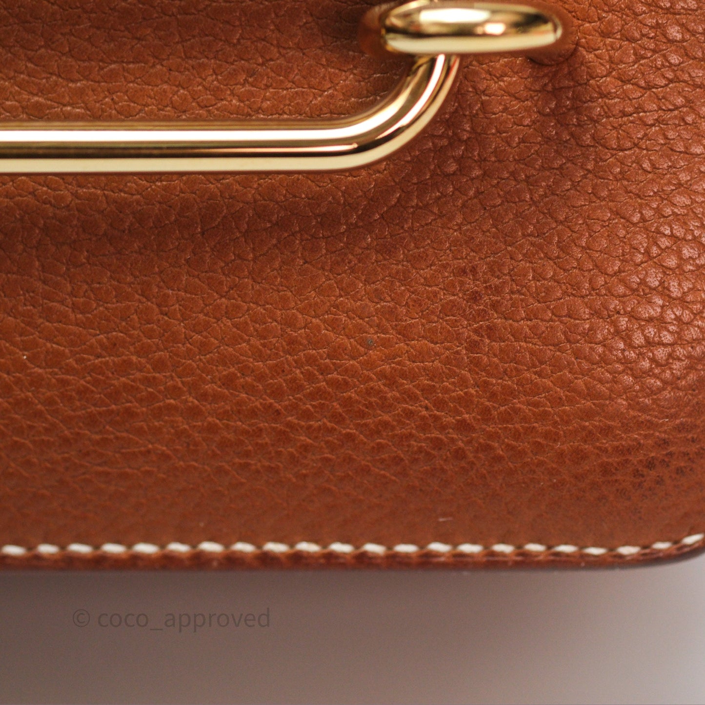 Hermès Roulis Mini Fauve 34 Barenia Gold Hardware